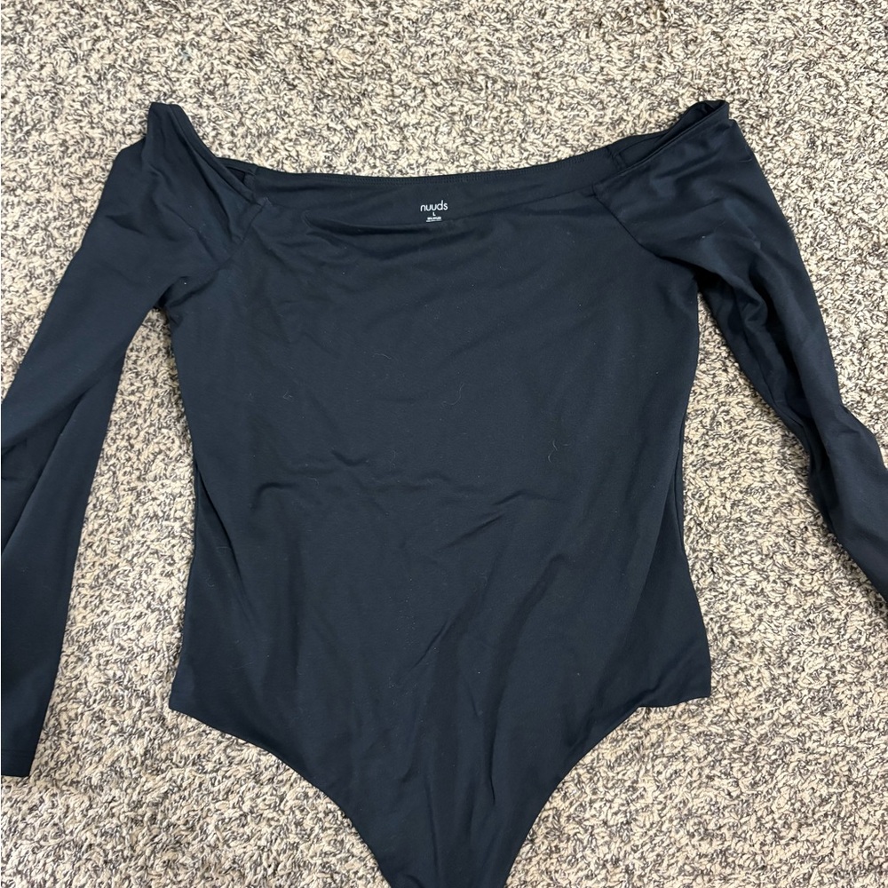 nuuds Women's Black Off-Shoulder Bodysuit